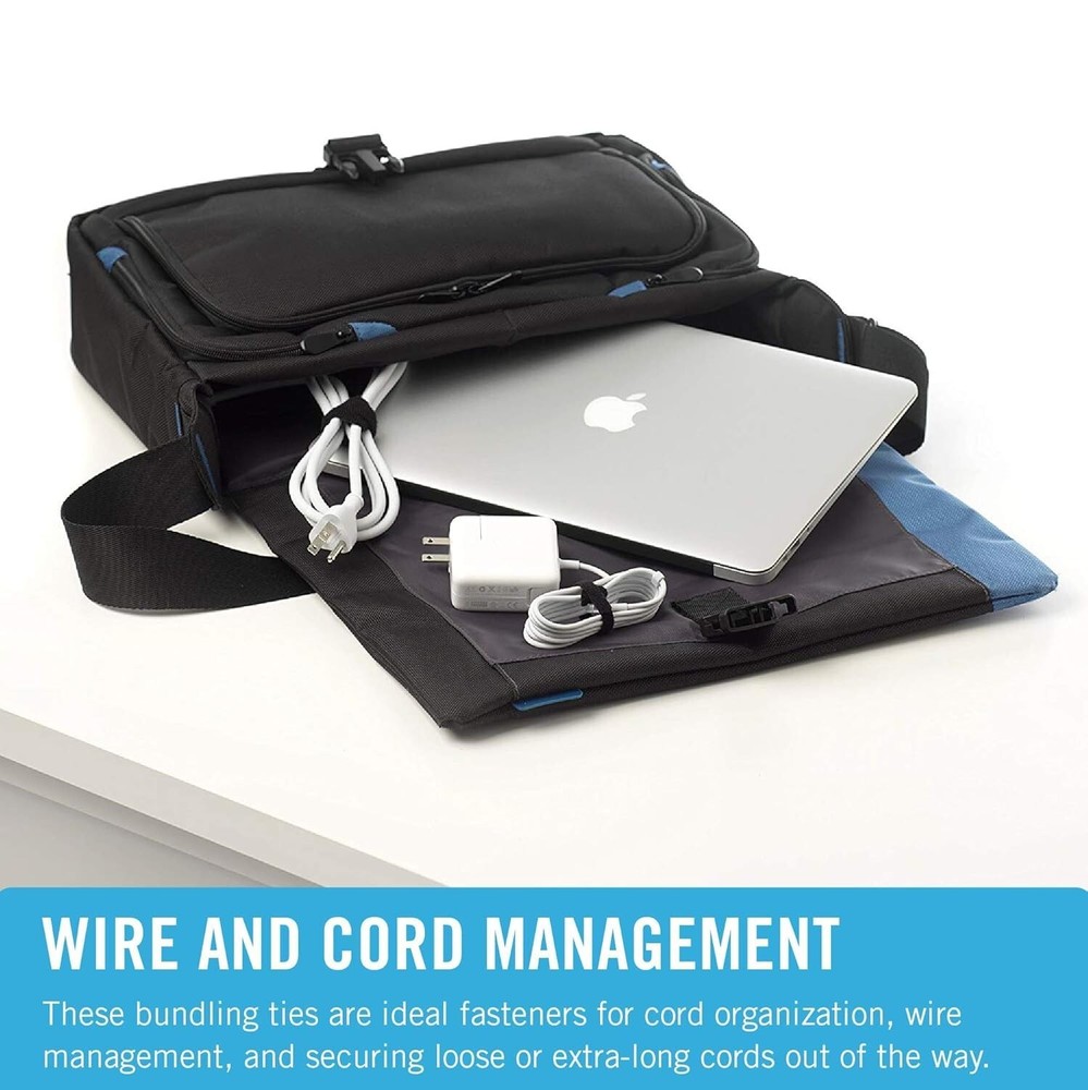 Cable Ties Velcro 50 Pc Reusable 8"x1/2" Wire Office Organization Bundle Straps.