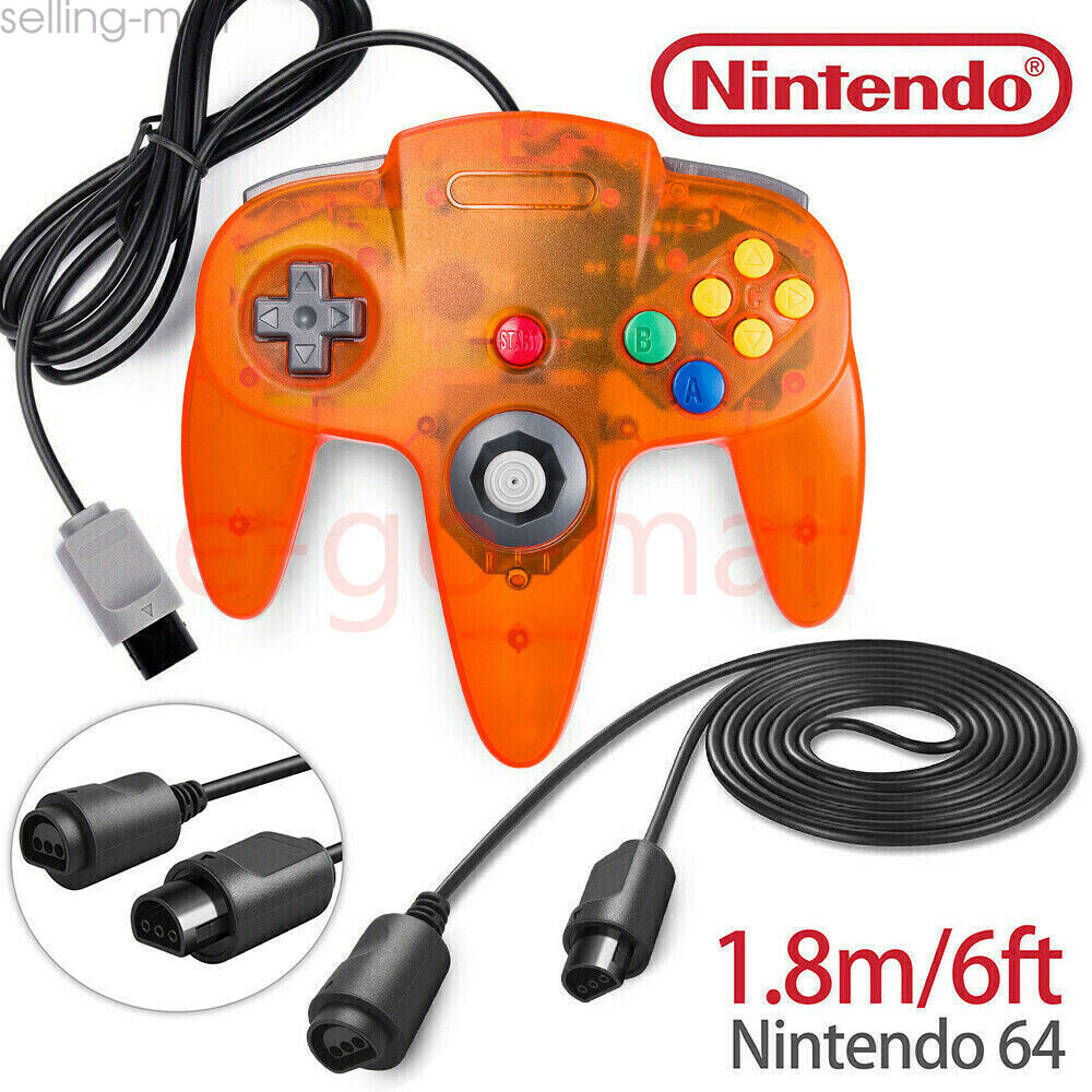for N64 Console Games Wired Controllers Gamepad Joystick /1.8m Extension Cable