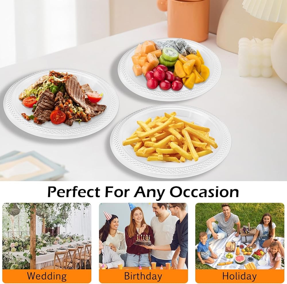 6-Inch Clear Plastic Dert Plates Disposable - Small Appetizer Desert