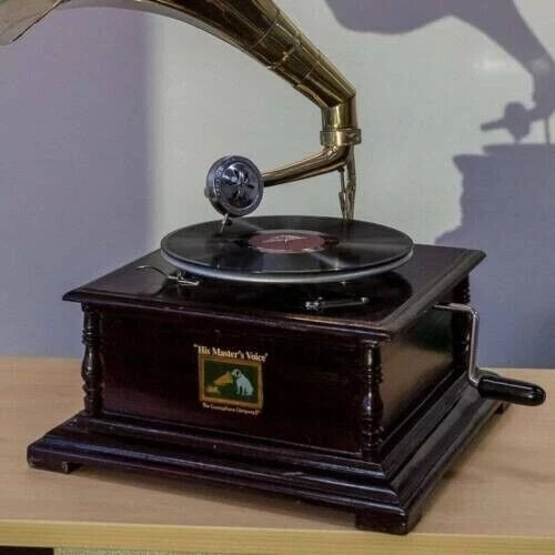 HMV Gramophone – Vintage Working Phonograph, Wind-Up Record Player