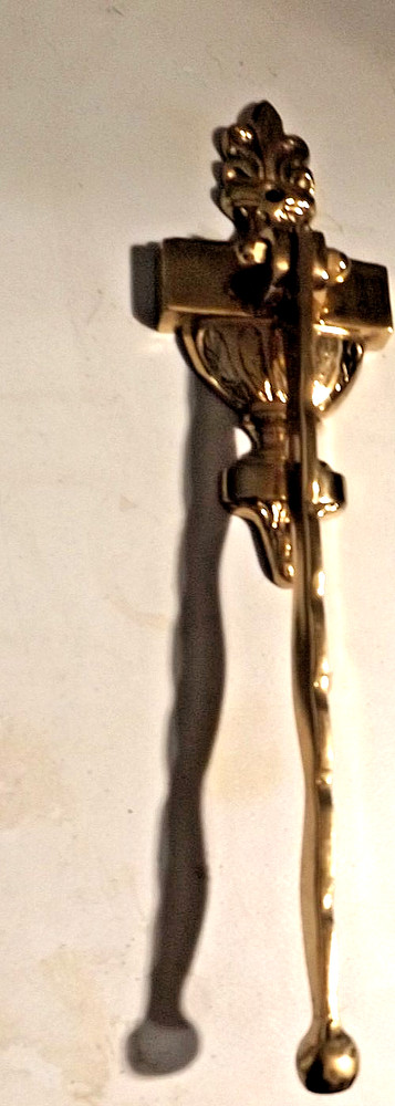 UNIQUE Solid Brass Door Knocker Vintage, never installed 12" Long 3" Wide