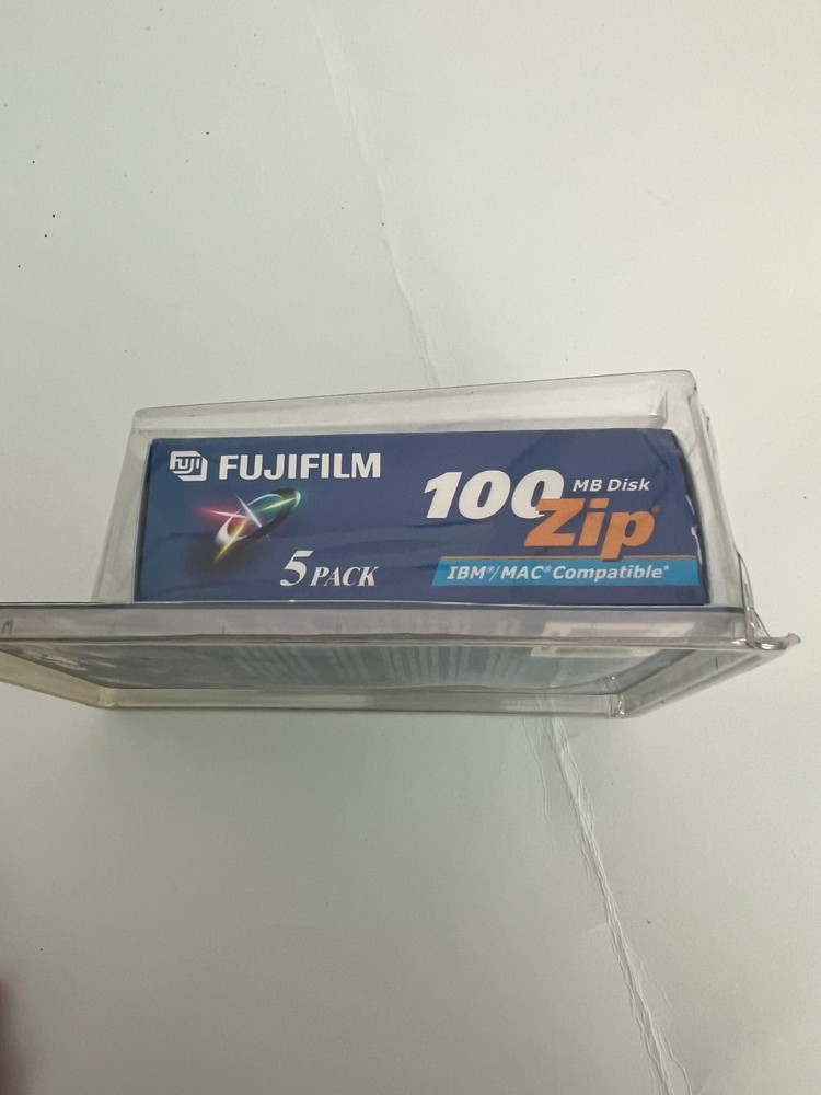 Fujifilm 100MB Zip Disk 5-Pack IBM Format Mac Compatible New Sealed