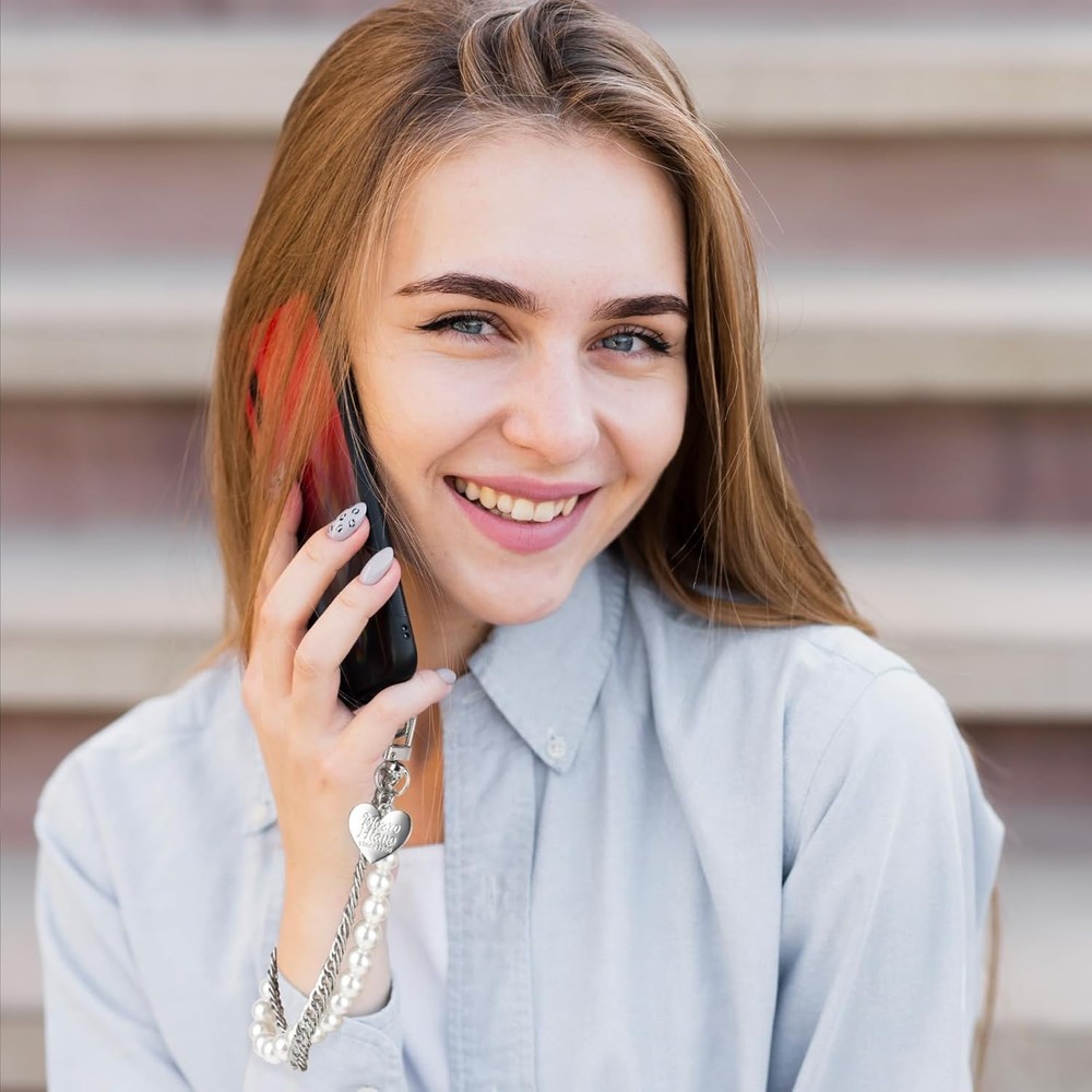Pearl Beaded Phone Chain Lanyard - Lightweight & Secure for Active Users