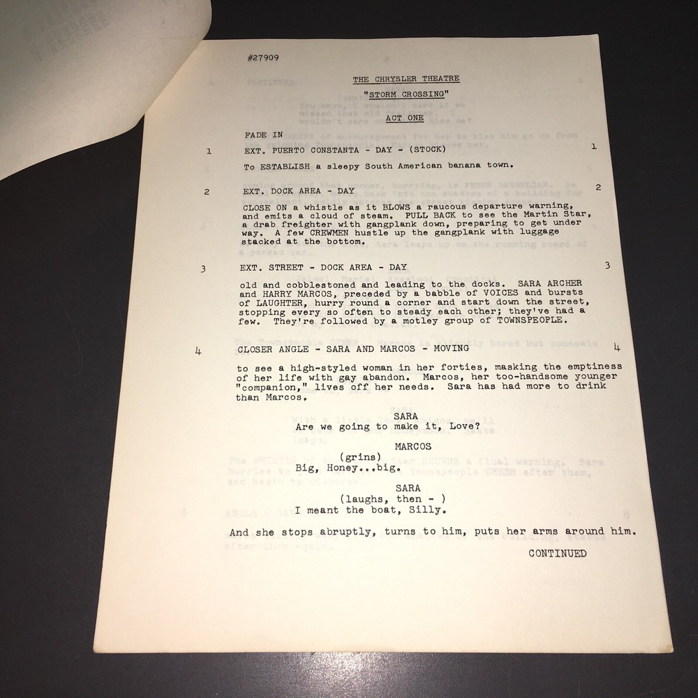 CHRYSLER THEATER (9-1-66) "STORM CROSSING" FINAL REVISED DRAFT wCASTING NOTES!