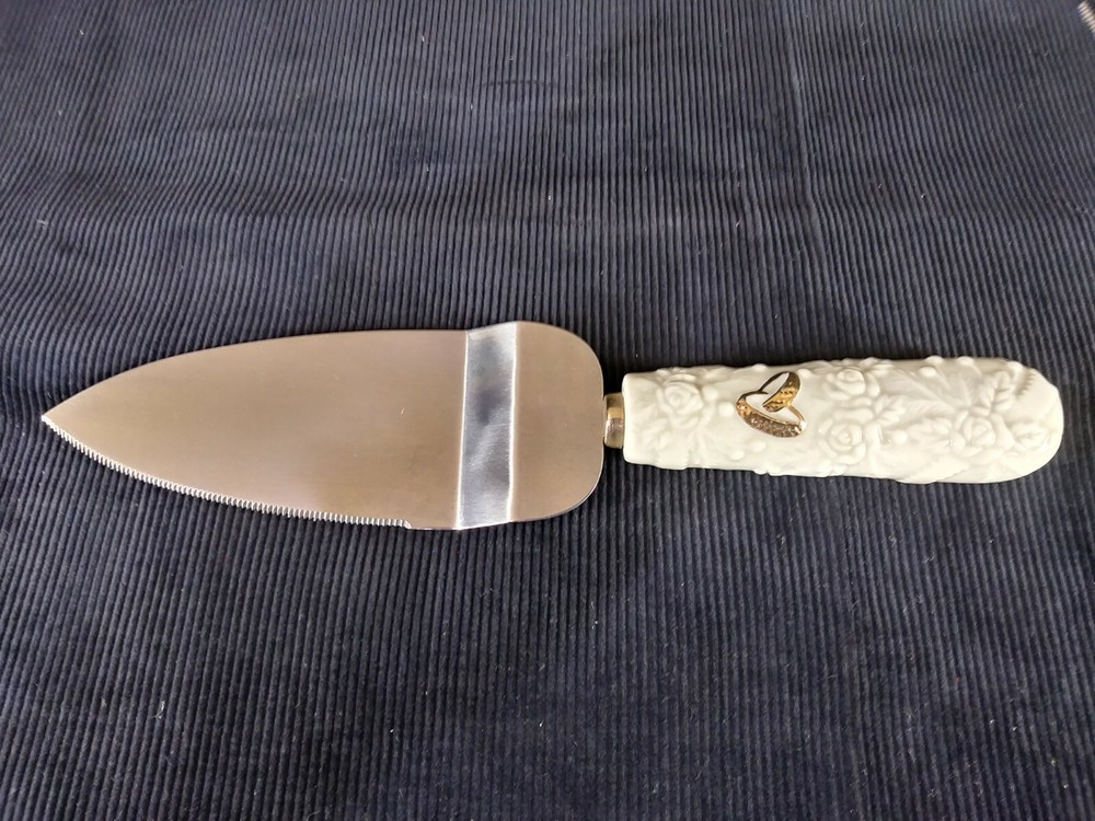 Ceramic Wedding Cake Knife & Server Free Engraving & Shipping