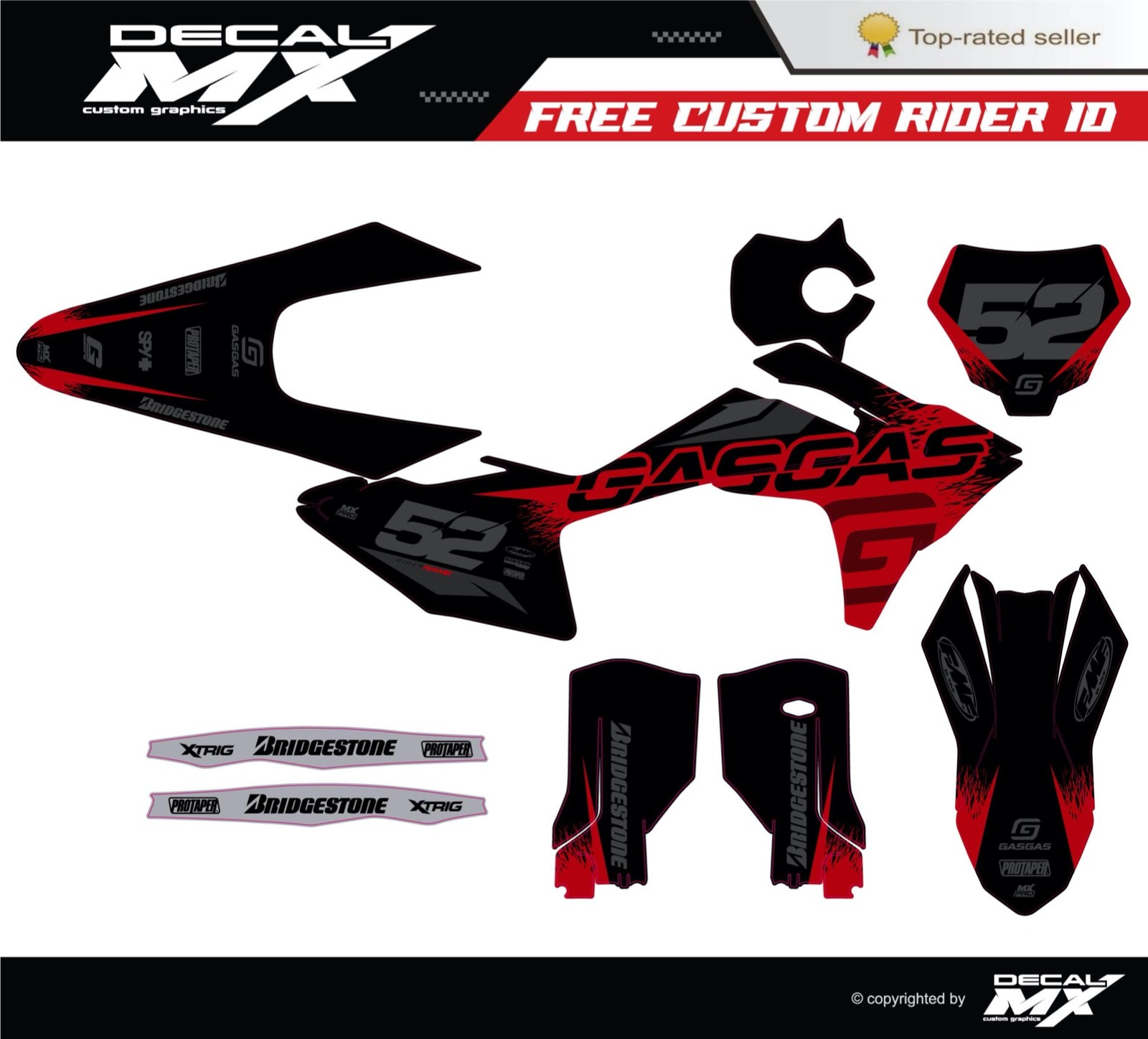 Fits GASGAS EX and EC125/250/350/450 MC125/250/350/450 2024 2025 Graphic kit