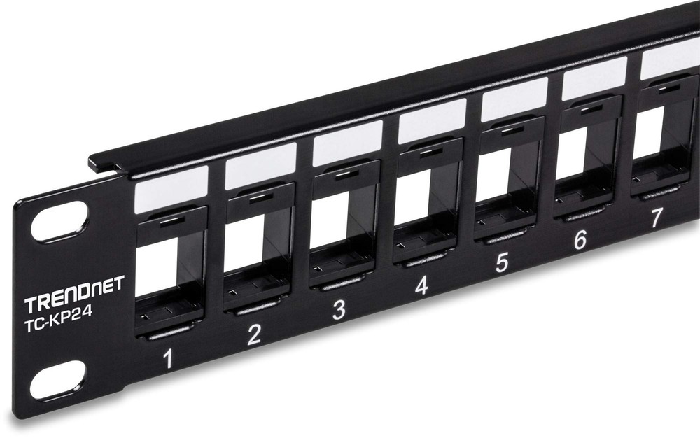 TRENDnet 24 Port Blank Keystone 1U Patch Panel for Cat6 Networking Solutions