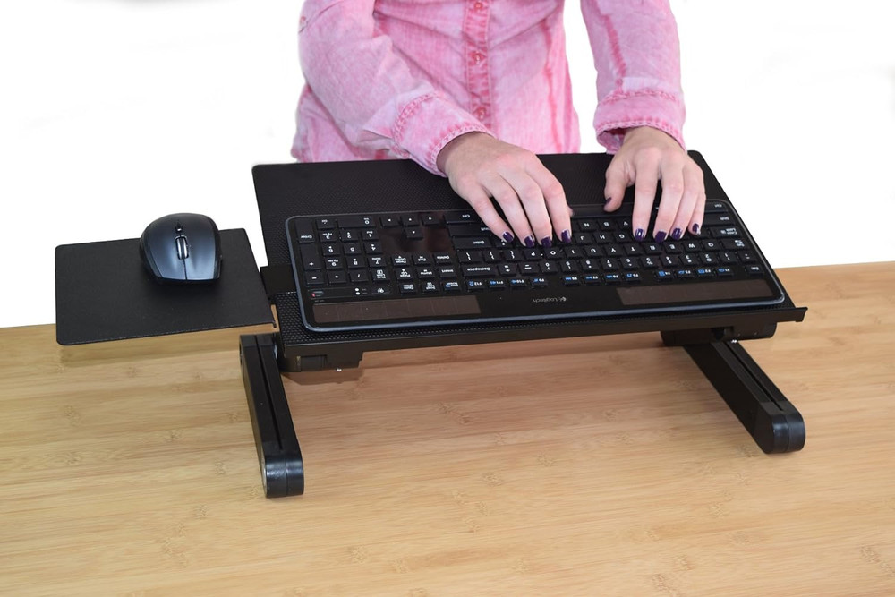 Workez Adjustable Computer Keyboard Stand for Desk, Keyboard & Mouse Riser, Ergo