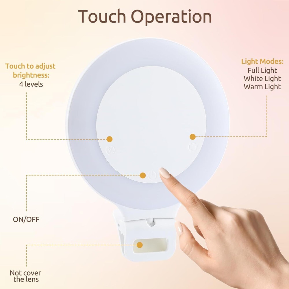 Tuffen Ring Light Selfie Light Portable Rechargeable Touch Panel Light 3 Model