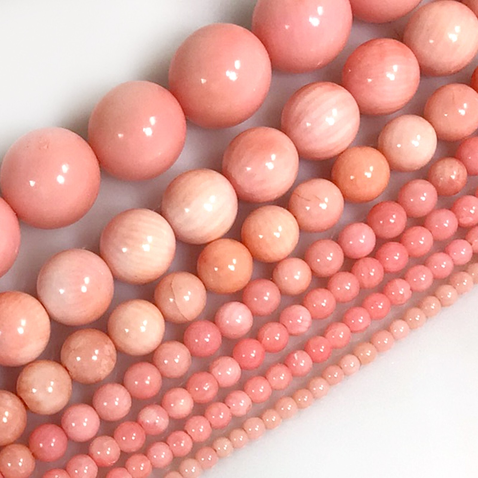 Pink Coral Angel Skin Smooth Round Loose Beads 15" 2mm 3mm 4mm 6mm 8mm 10mm