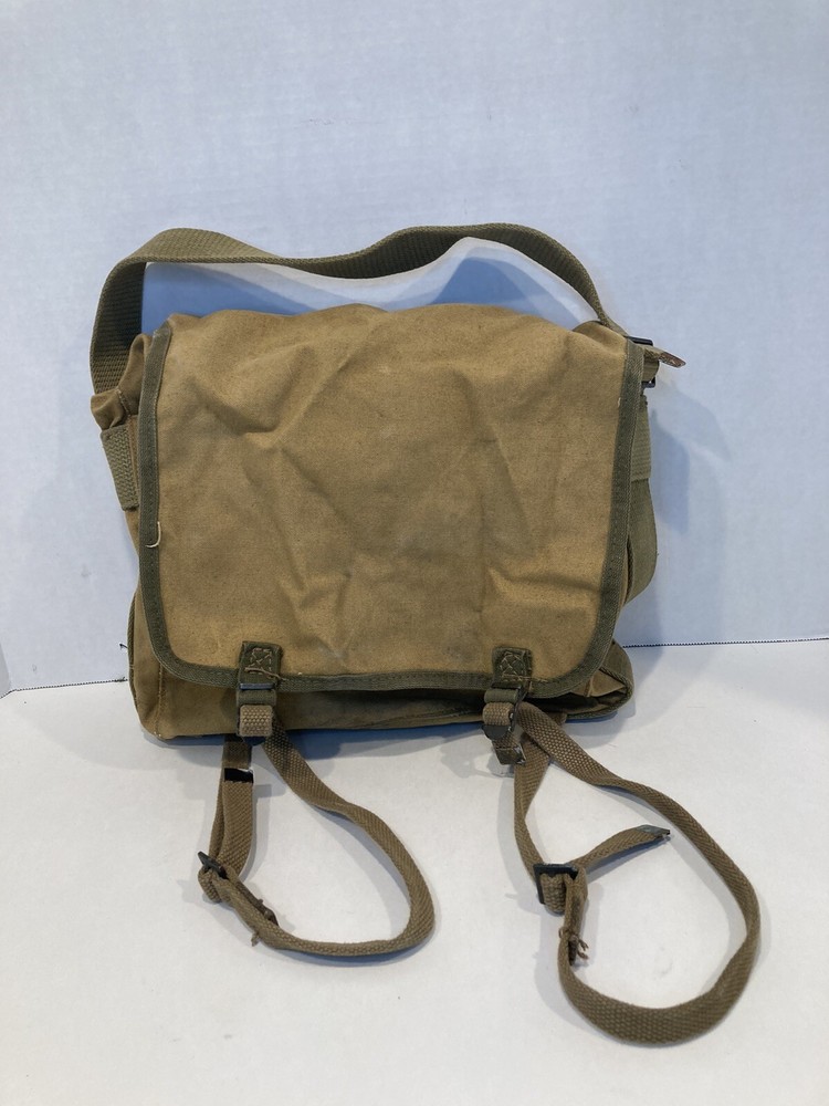 Vintage WW2 WWII USMC US Marine Haversack Pack Tan 15”x12”