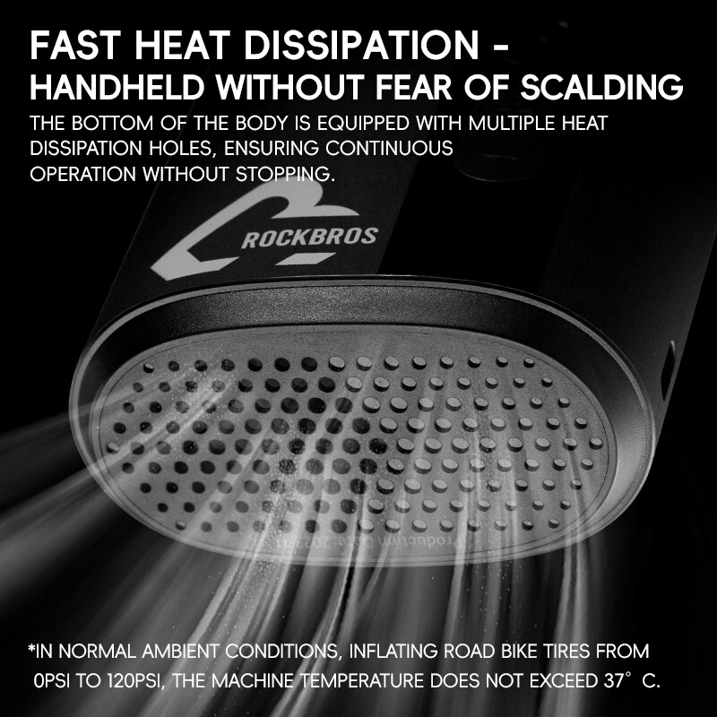 ROCKBROS Electric Mini Pump Motorcycle Bicycle E-bike Portable Inflator 150PSI