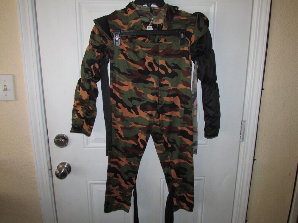 COMMANDO FORCE NINJA CAMMO SPECIAL OPS COSTUME sz Medium 8-9 NEW