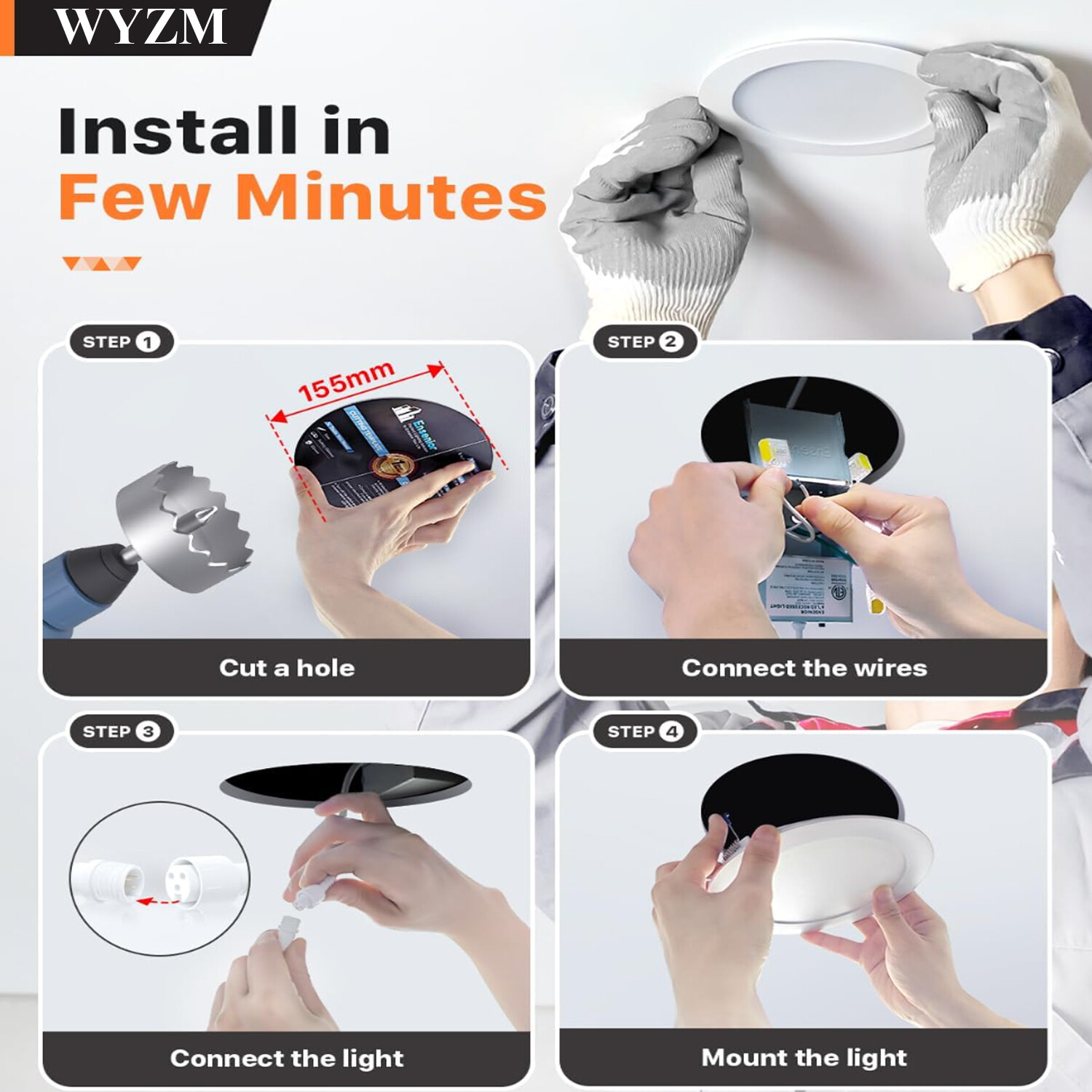 3CCT Selectable 3000K/4000K/5000K 12 Watts Ultra-Thin Recessed LED Ceiling Light