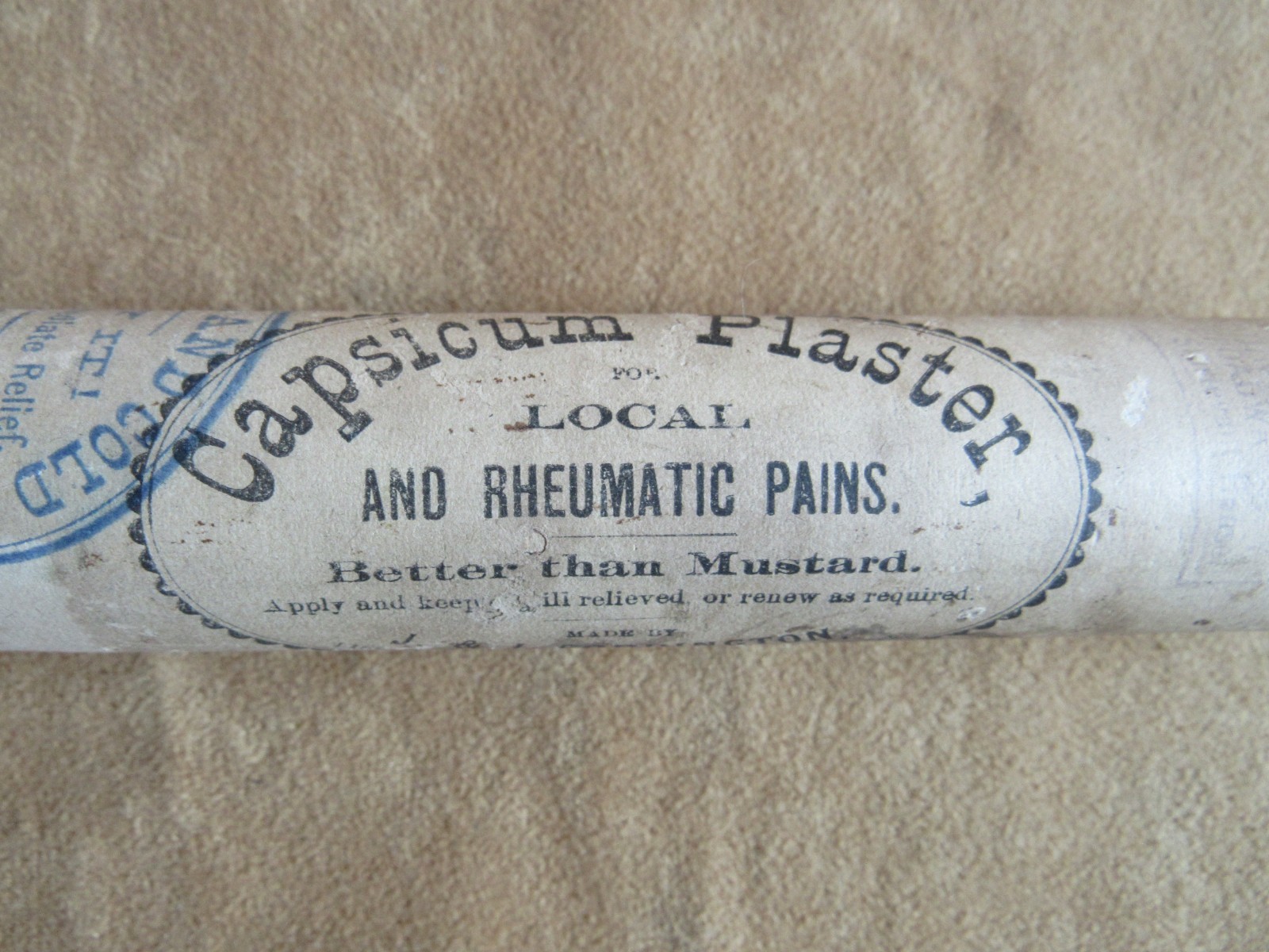 1872 Early Indian Wars Era Quack Medicine Plaster in Tin Tube Rare 1870s