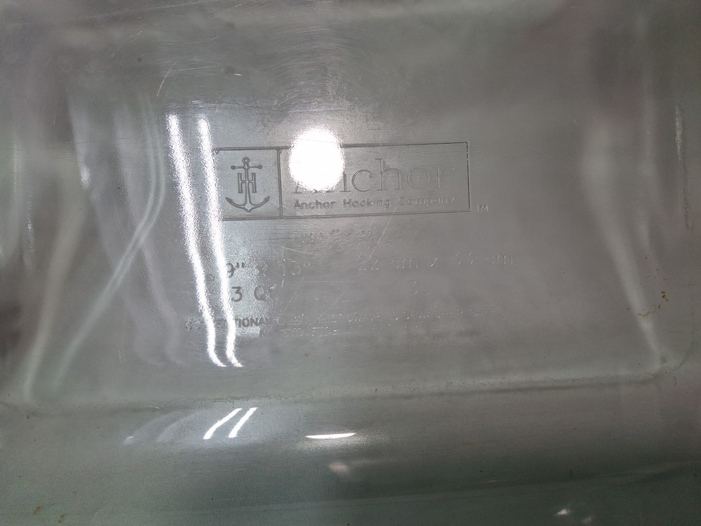 Vintage Anchor Hocking Green 3 Quart 9X13 Rectangular Casserole Baking Dish