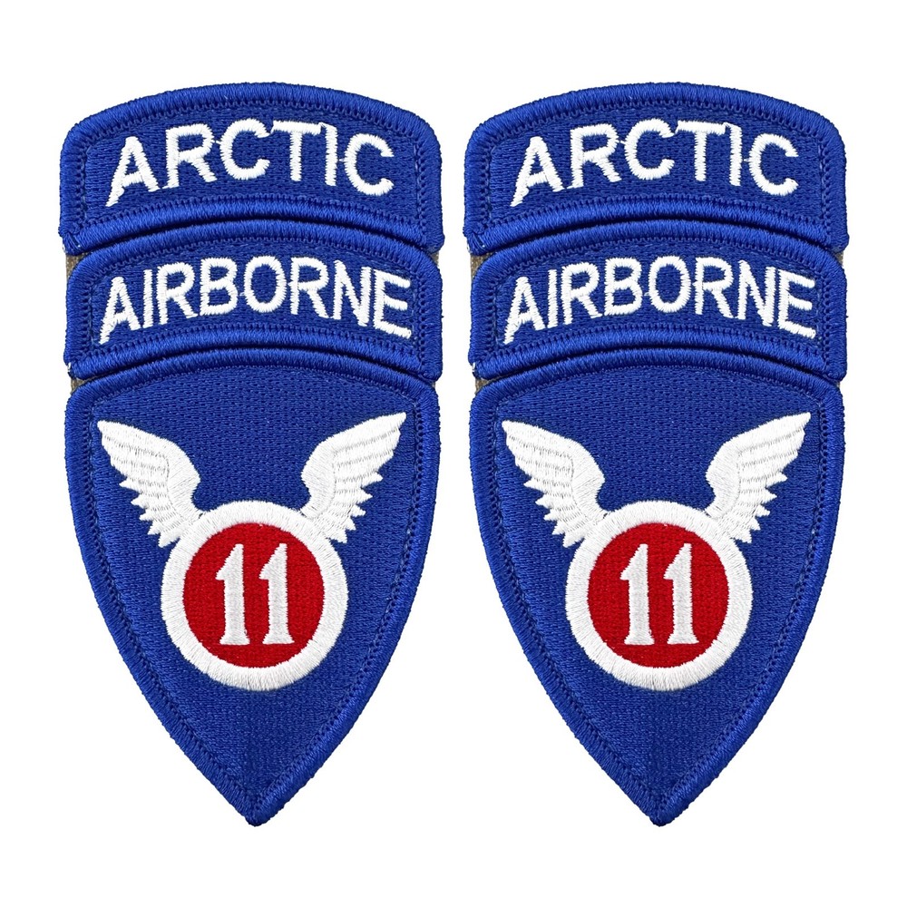 11th ADA w/ Airborne & Arctic Tab Color Patch with Hook Fastener (Pair)