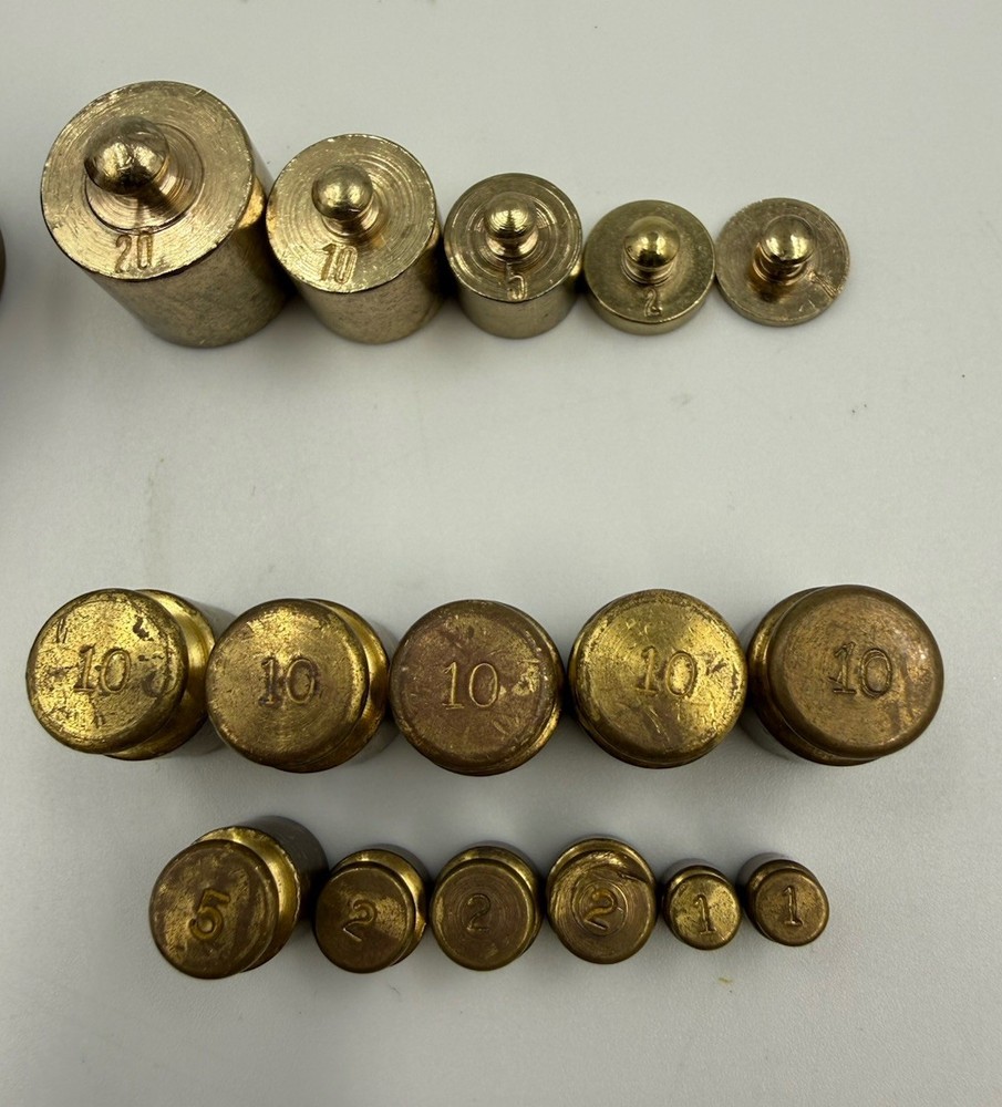 Brass Scale Weights Ohaus Germany Lot