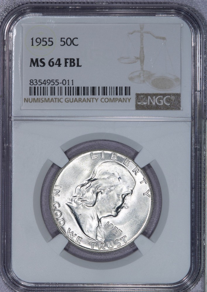 1955 Franklin Half Dollar 50c NGC MS64FBL