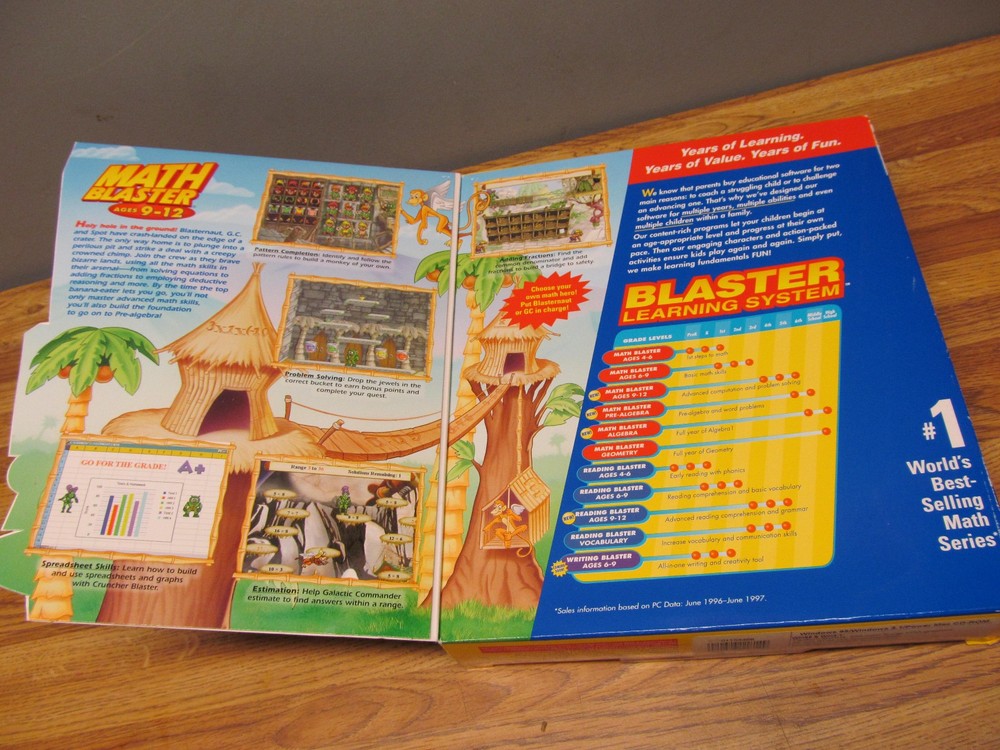 Davidson MATH BLASTER & READING BLASTER 4th 5th 6th Grades NEW PC CD-Rom
