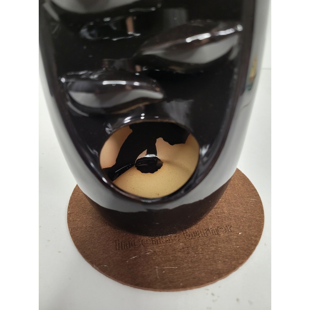 SPACEKEEPER Black Ceramic Waterfall Backflow Incense Burner