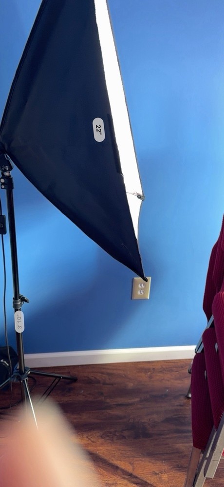 Softbox Lighting Kit with Adjustable Stand, 22 in Square/Rectangle, Black