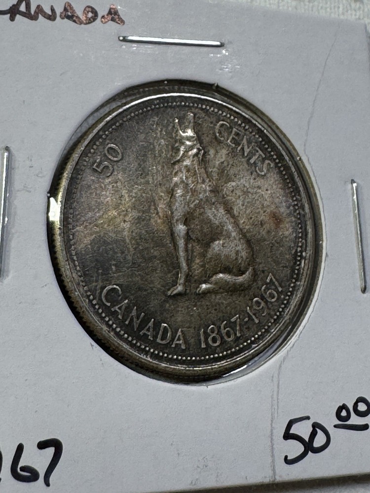 1967 Canada 50 Cents Howling Wolf