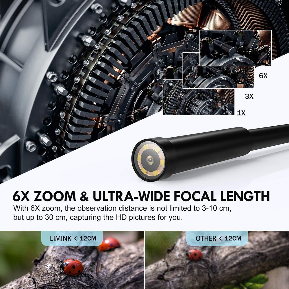 10m LED HD Endoscope Camera Borescope Inspection Wifi For Android iPhone