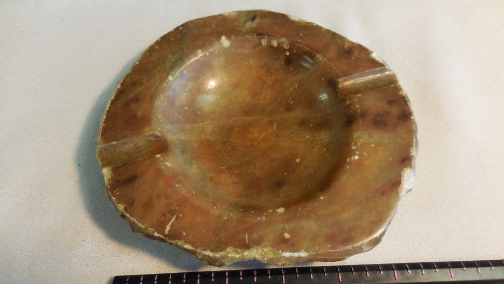 GEODE AGATE RAW STONE CUT POLISHED ASHTRAY