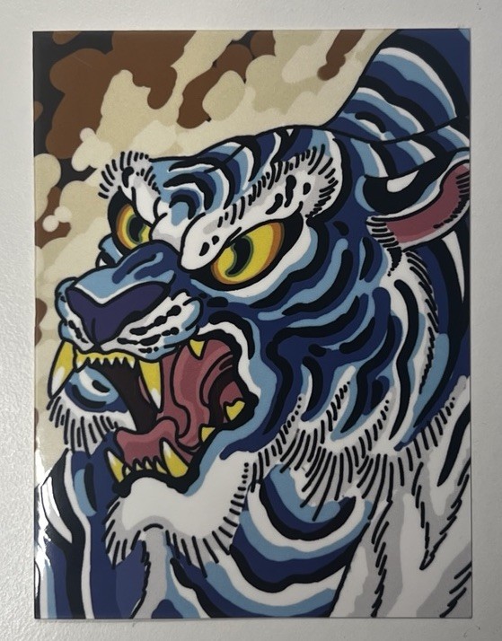 3”x4” Custom Blue Tiger Sticker