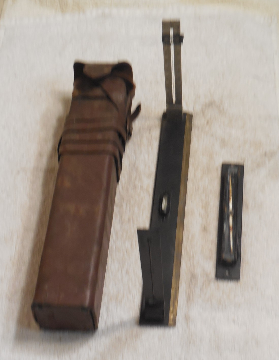 VINTAGE DIETZGEN US GEOLOGICAL SURVEY PLANE TABLE ALIDADE + COMPASS LEATHER CASE