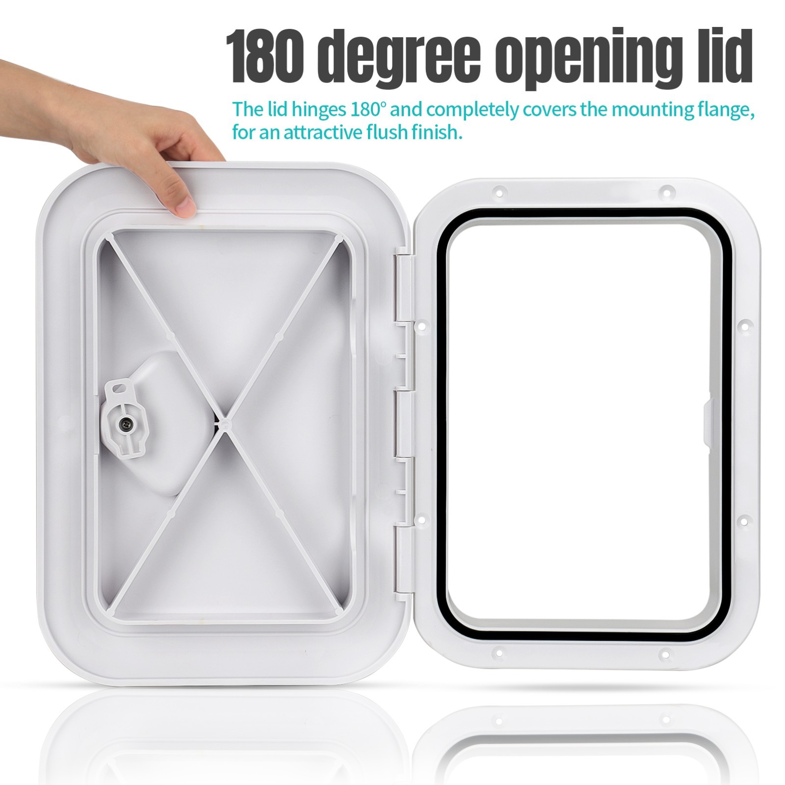 Marine Deck Access Hatch 15" White Rectangle Boat Hatch Lid Cover