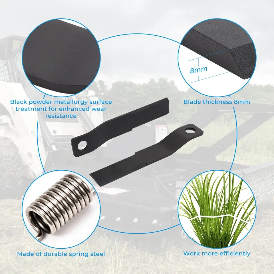 2pcs Mower Rotary Grass Cutter Steel Blades For AGT Skidsteer Brush Hog
