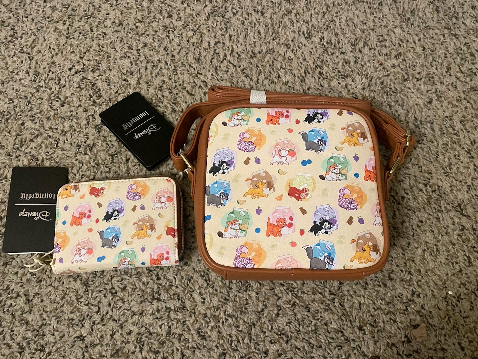 Loungefly Disney Cats Milk Cartons Crossbody Bag & Wallet Set
