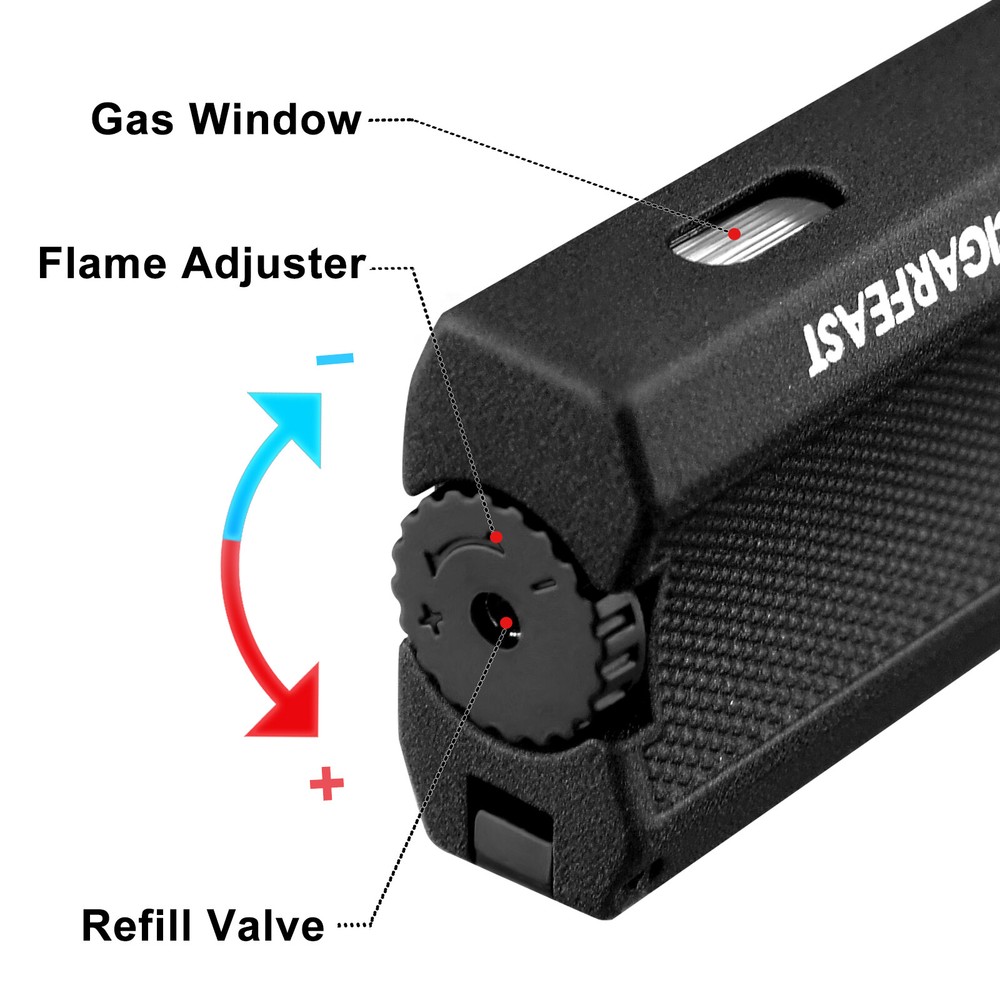 Torch Lighter Butane Refillable Dual Jet Flame Adjustable Windproof Lighter Gift