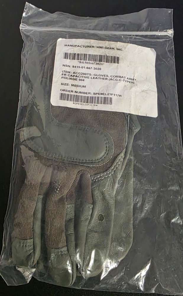 Gloves, Combat, Army,type 11-Capacitive, Grenn size MEDIUM