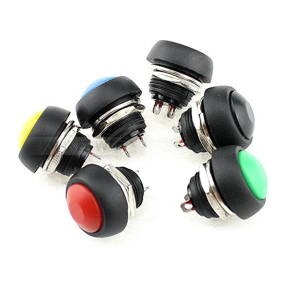 12mm Round Waterproof Momentary On/Off Push Button Switch PBS-33B New
