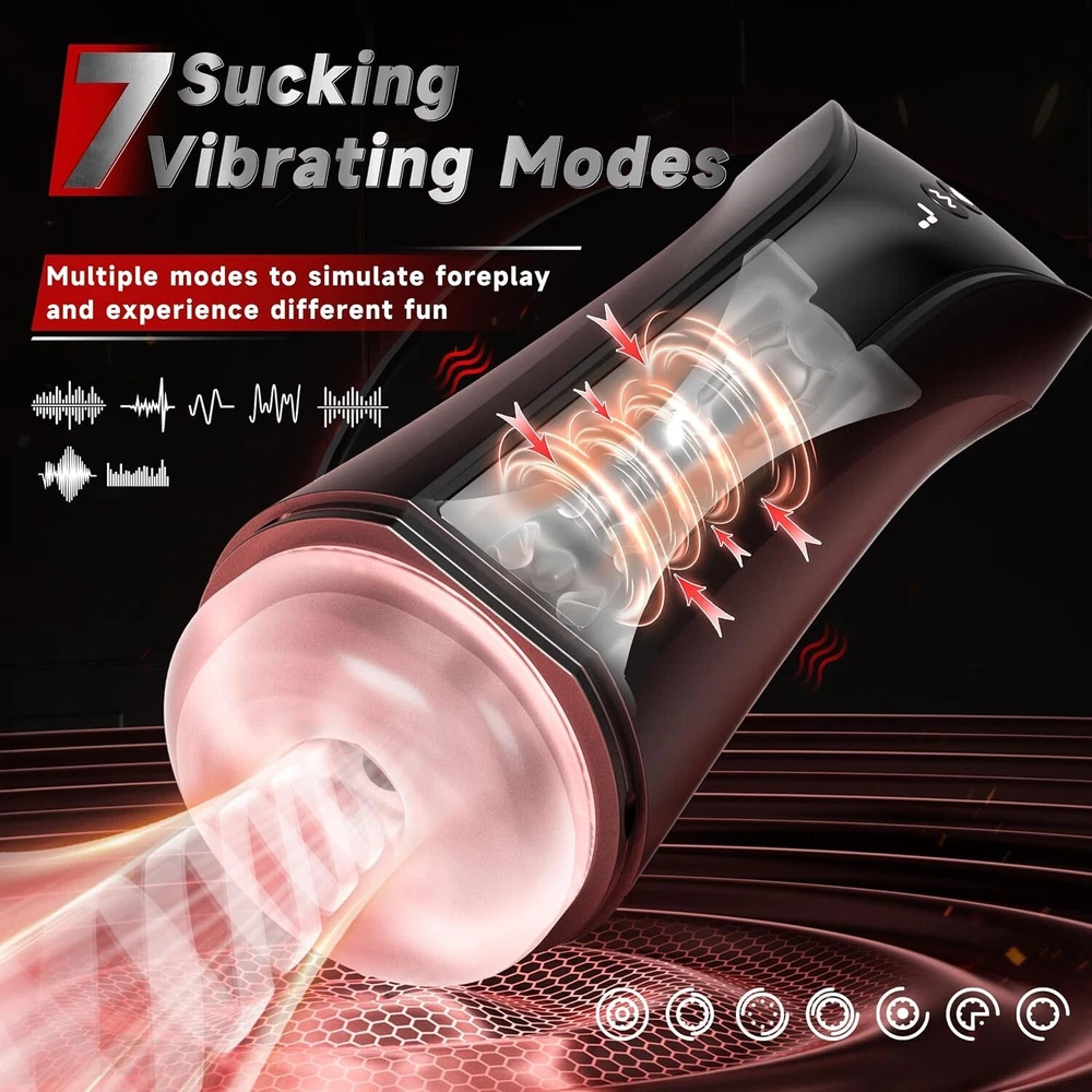 Handsfree Automatic Male Masturbator Cup Rotating Thrusting Heating Lubricants