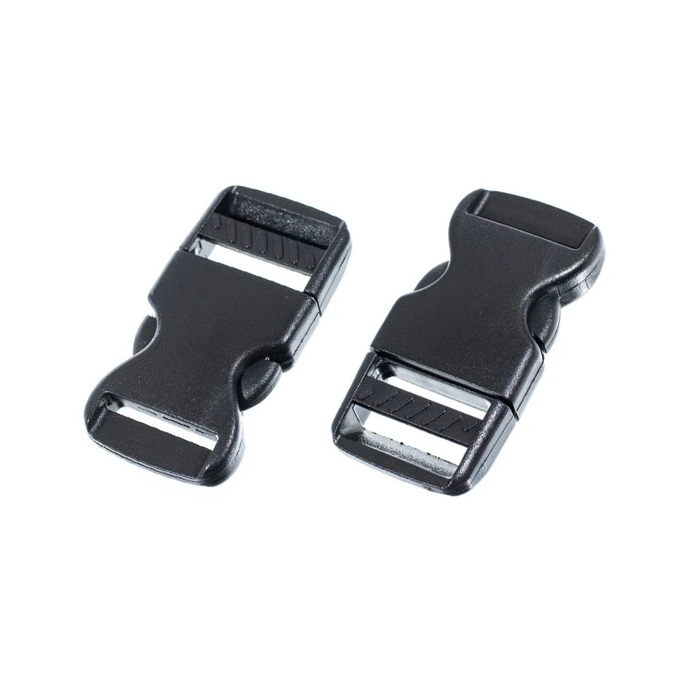 5 Pack Plastic Buckle Backpack Straps Webbing Black 1" or 3/4" Adjustable