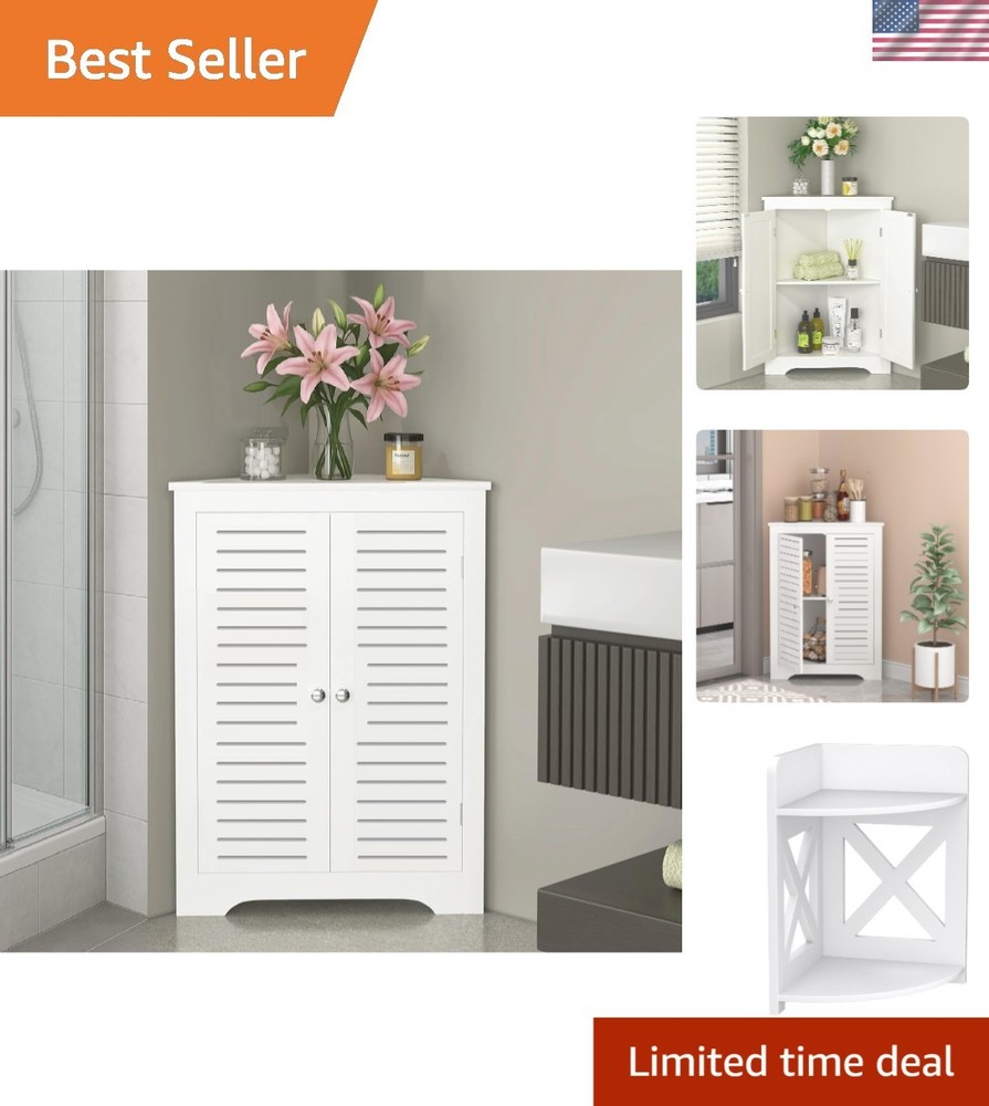 Freestanding Mini Corner Shelf for Kids - Durable White Storage Solution