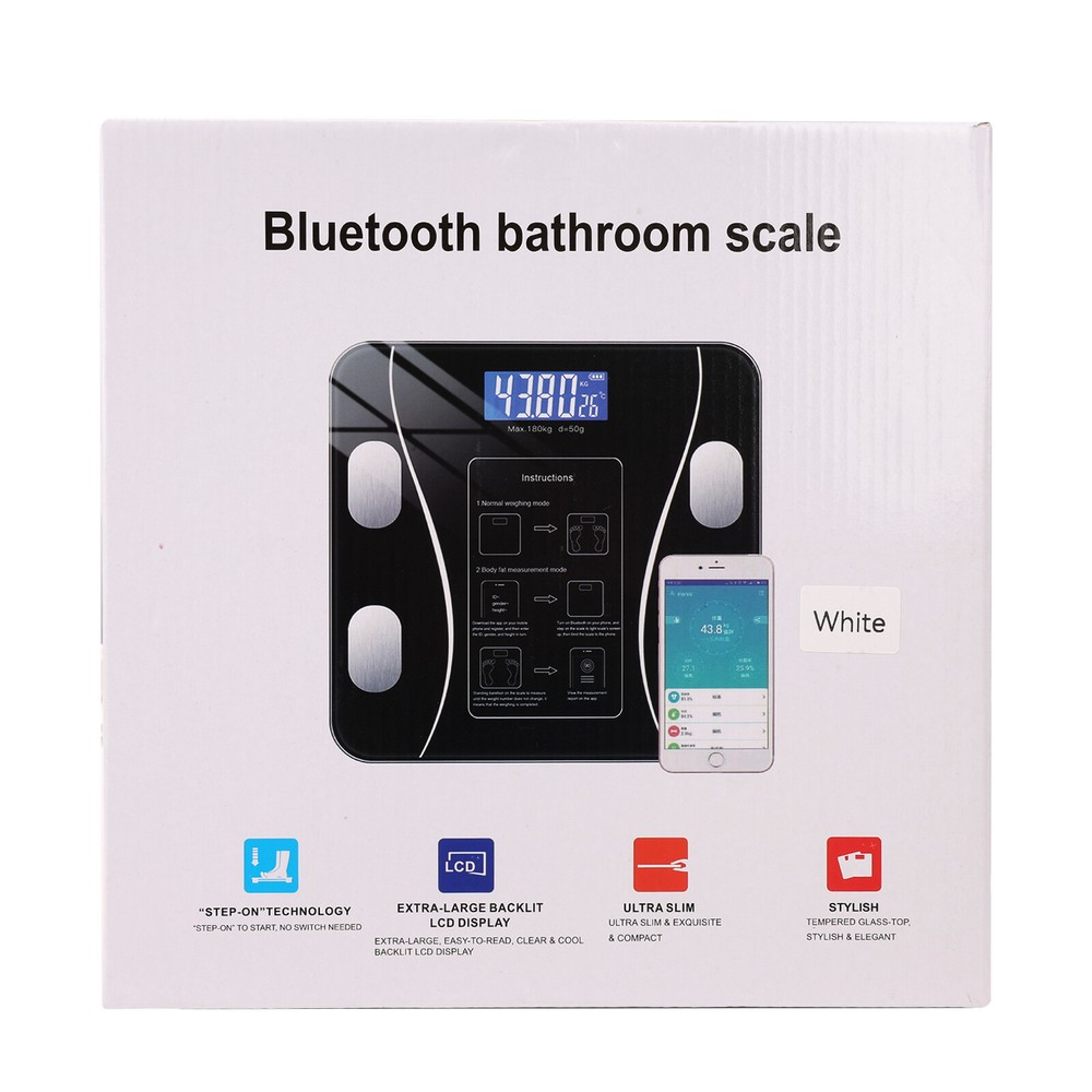 Digital Bathroom Scale for BMI Highly Accurate Smart Bluetooth Scale LCD Display