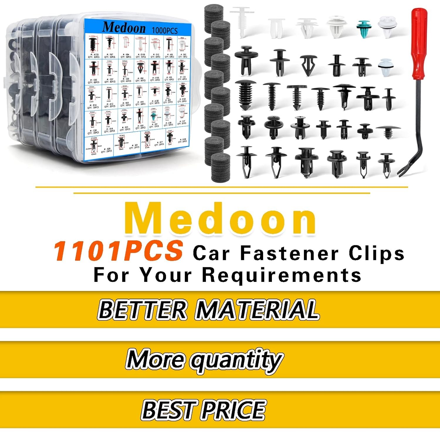 1101/1115/1295PCS Bumper Retainer Clips Car Rivets Fasteners Push Retainer Kit