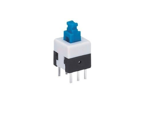 10 Pcs Blue Cap Self-locking Type Square Button Switch Control 8X8mm