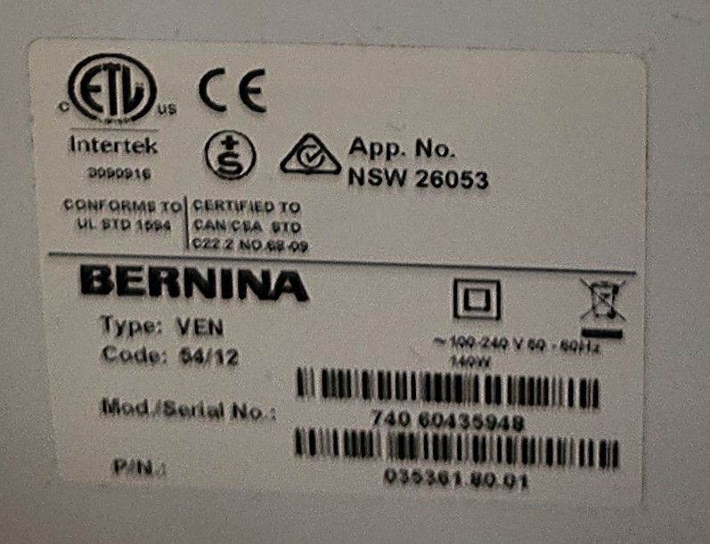 Bernina 740 Sewing Machine! Professionally Serviced!