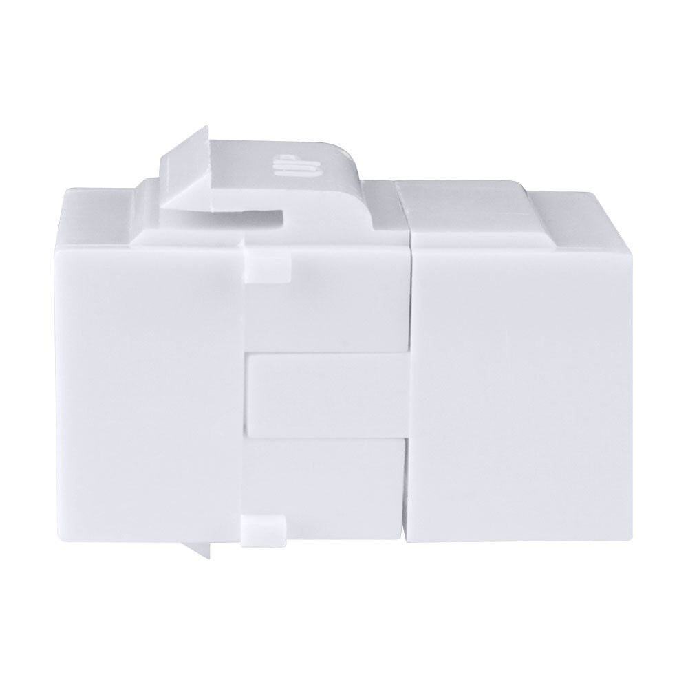 Construct Pro Cat5e Keystone Pass-Through Coupler Jack Insert (White, 5-Pack)
