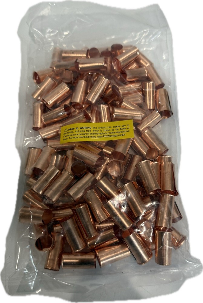 100 Pcs Copper Wire Ferrules 1/2” x 1” for Stinger, Ground Clamp Cable