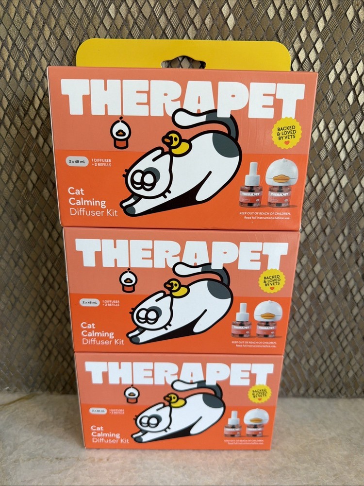 TheraPetMD Cat Calming Diffuser Kit White 60-Day 1 Diffuser + 2x48mL- 3 Pack