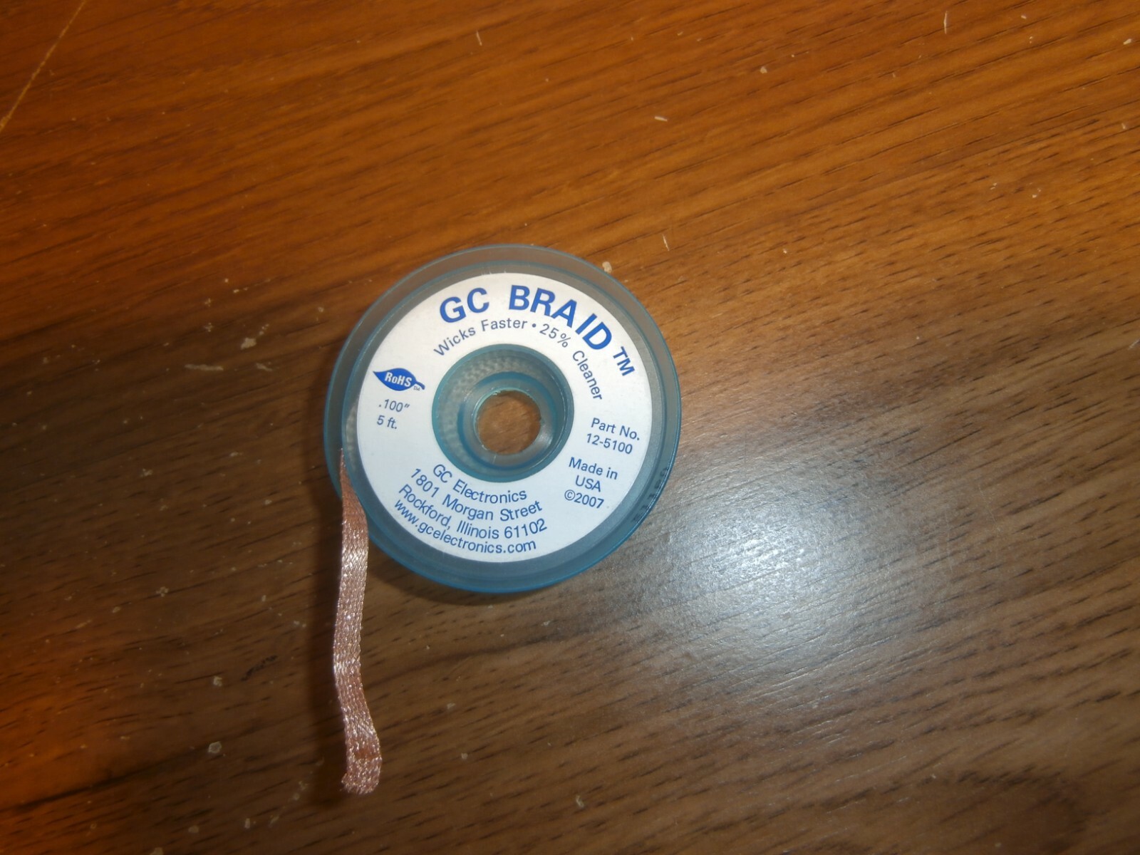 GC ELECTRONICS DE-SOLDER BRAID 12-5100 USA MADE 5FT .100",NEW