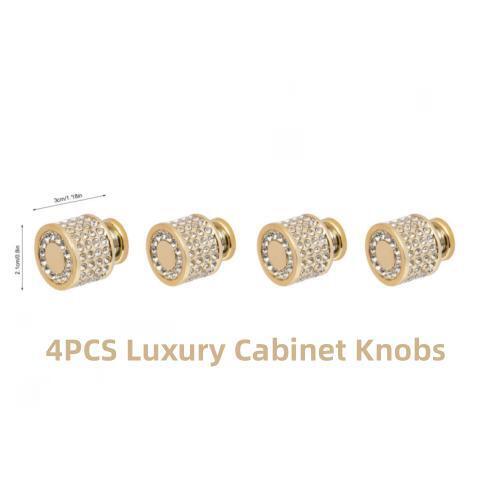 4 Pack Gold Cabinet Knobs Round Brhed Brass Kitchen Knobs Zinc Alloy Dresser