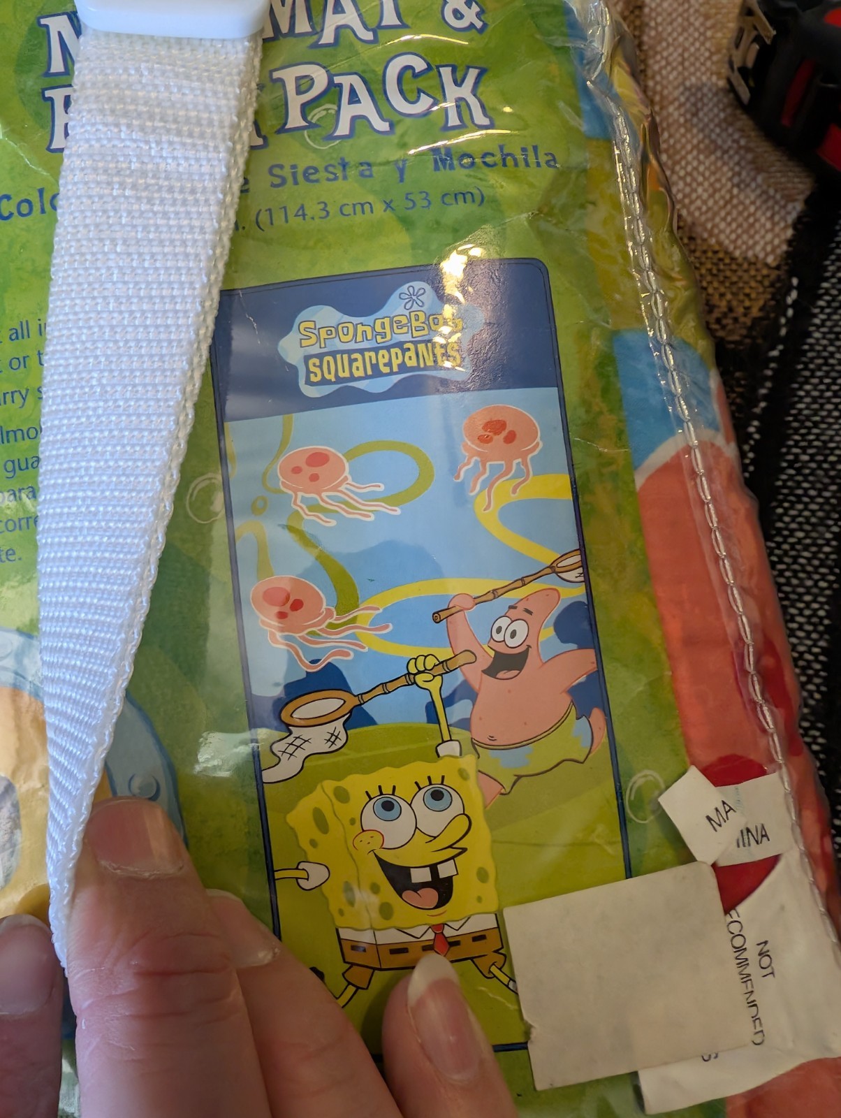 Vintage 2003 Nickelodeon Spongebob Squarepants Sleeping Bag Nap mat Backpack NEW